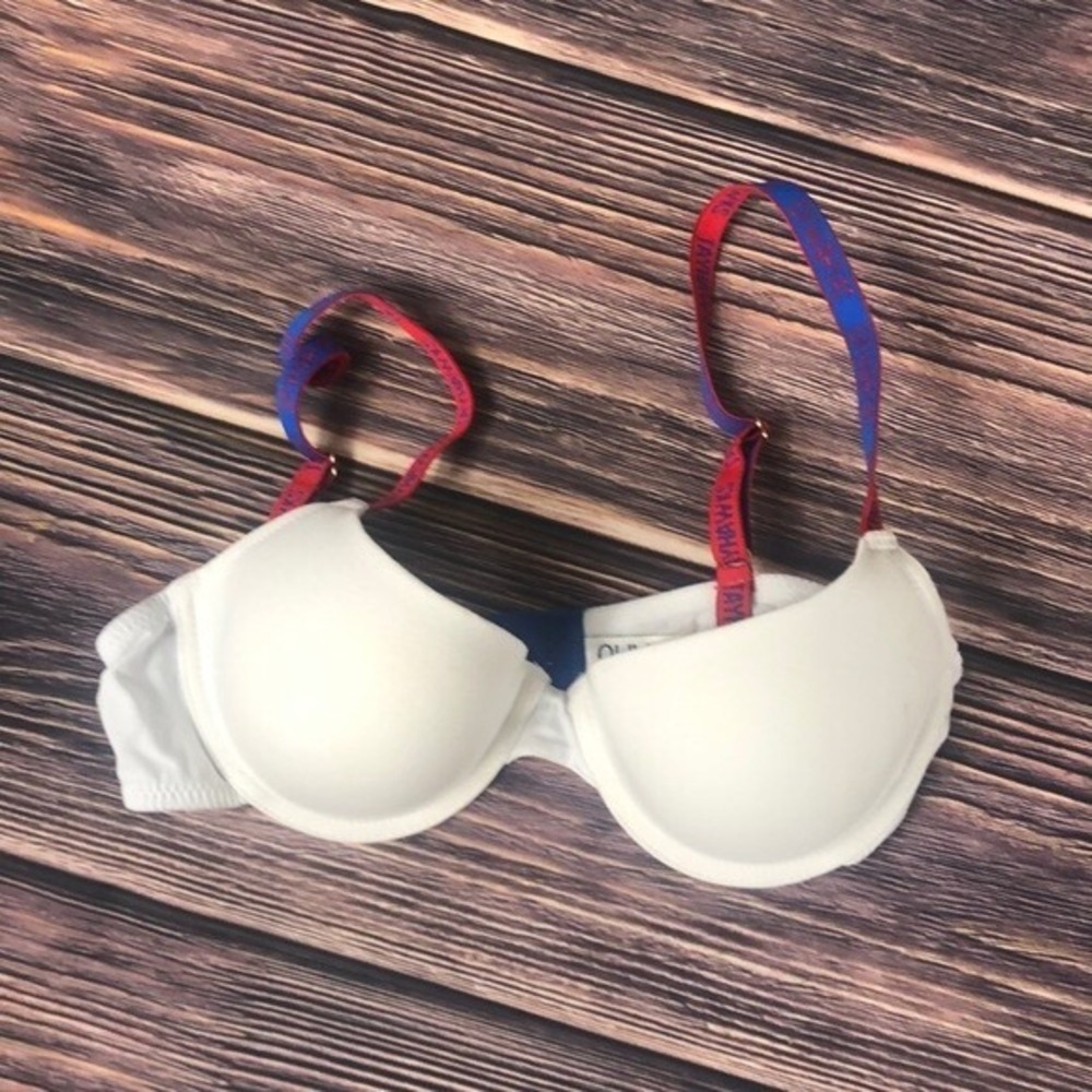 NUYU KU Kansas University‎ Jayhawks White Red Blue NEW Womens Bra Size 34C